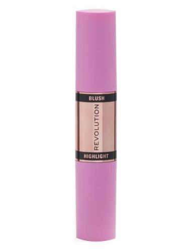 Revolution Blush & Highlight Stick Flushing Pink Highlighter Contour M...