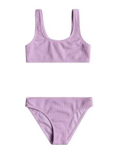 Aruba Rg Bralette Set Bikini Purple Roxy