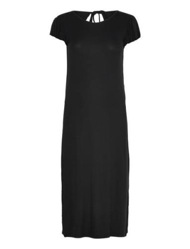 Mlmolly Solid Cap Midi Jrs Dress A. Knælang Kjole Black Mamalicious