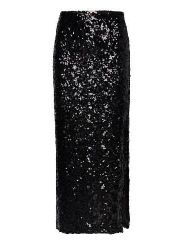 Sequins Skirt Lang Nederdel Black By Ti Mo