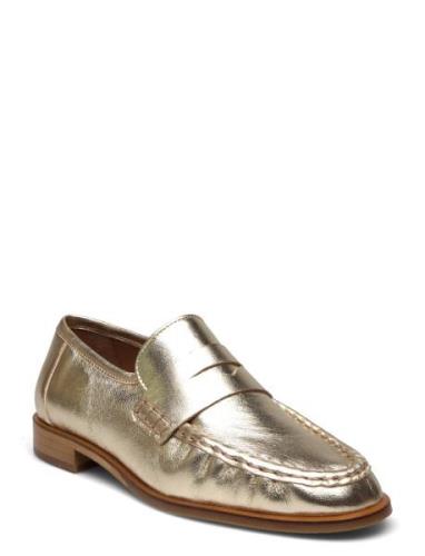 Shoes Loafers Flade Sko Gold Billi Bi