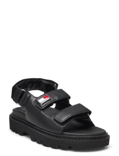 Tjw Fancy Sandal Flade Sandaler Black Tommy Hilfiger