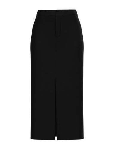 Vivar Hw Long Skirt - Noos Knælang Nederdel Black Vila