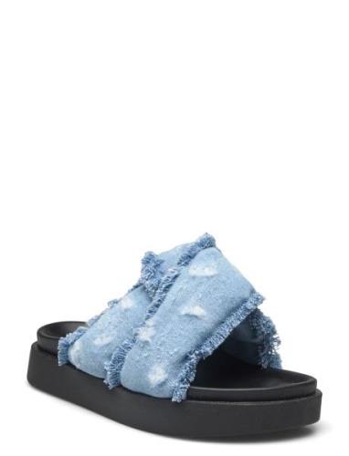 Soft Crossed Jeans Flade Sandaler Blue Inuikii