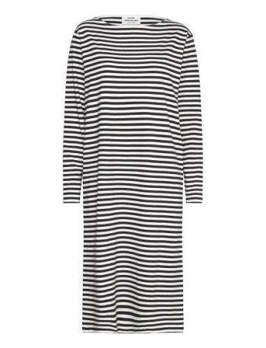 Soft Single Stripe Silas Dress Knælang Kjole Black Mads Nørgaard