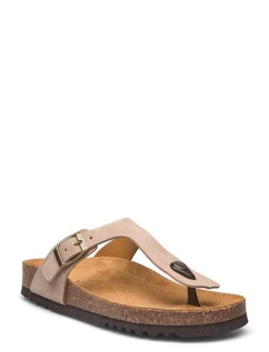 Sl Nicole Suede Flade Sandaler Beige Scholl