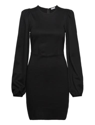 Idalina Puff Sleeve Dress Kort Kjole Black Bubbleroom