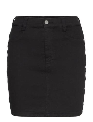 Bianca Denim Skirt Kort Nederdel Black Bubbleroom