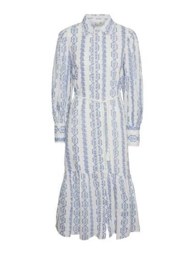 Yastovina Ls Long Shirt Dress Knælang Kjole Blue YAS