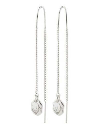 Jola Recycled Long Chain Earrings Ørestickere Smykker Silver Pilgrim