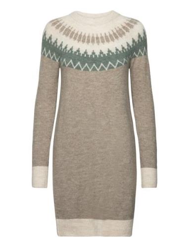 Vmsim Ls Nordic Dress Ga Rep Lcs Dresses Knitted Dresses Beige Vero Mo...