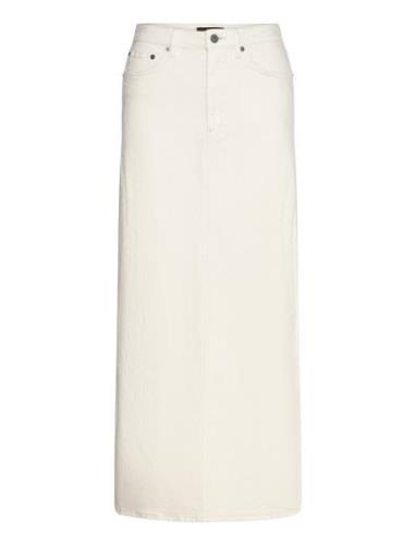 Evianna Denim Maxi Skirt Lang Nederdel Cream Bardot