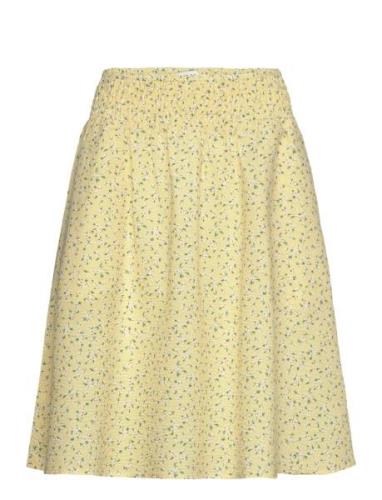 Opal Seersucker Skirt Knælang Nederdel Yellow NORR