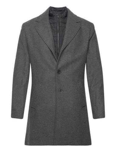 Bs Kingston Slim Fit Coat Uldfrakke Frakke Grey Bruun & Stengade