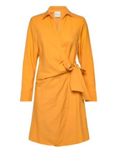 Slim Wrap Shirt Dress Knælang Kjole Yellow GANT