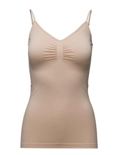 Cc Heart Seamless Camisole Tops T-shirts & Tops Sleeveless Beige Coste...