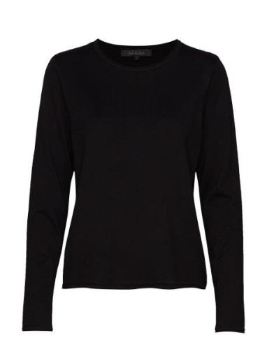 Srmarla O-Neck Roll Edge Tops Knitwear Jumpers Black Soft Rebels