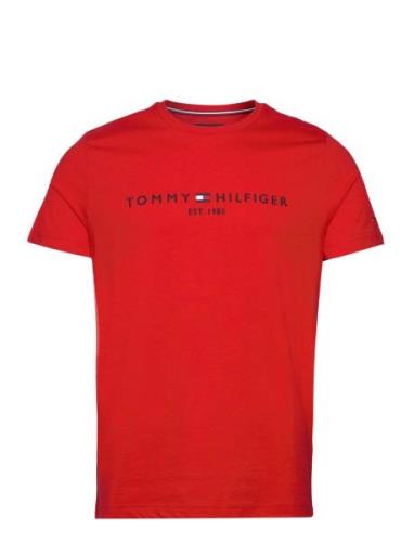 Tommy Logo Tee Tops T-Kortærmet Skjorte Red Tommy Hilfiger