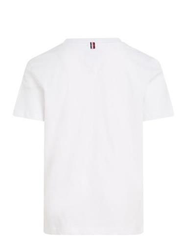 Boys Basic Cn Knit S/S Tops T-Kortærmet Skjorte White Tommy Hilfiger