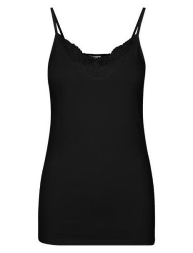 Vminge Lace Singlet Jrs Noos Tops T-shirts & Tops Sleeveless Black Ver...