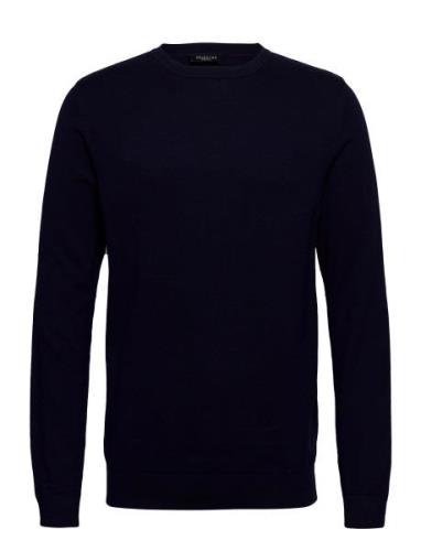 Slhberg Crew Neck Noos Tops Knitwear Round Necks Navy Selected Homme