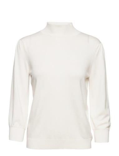 Mersin Roll Neck Knit Tops Knitwear Turtleneck White Minus