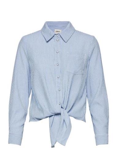 Onllecey Ls Stripe Knot Dnm Shirt Tops Shirts Long-sleeved Blue ONLY