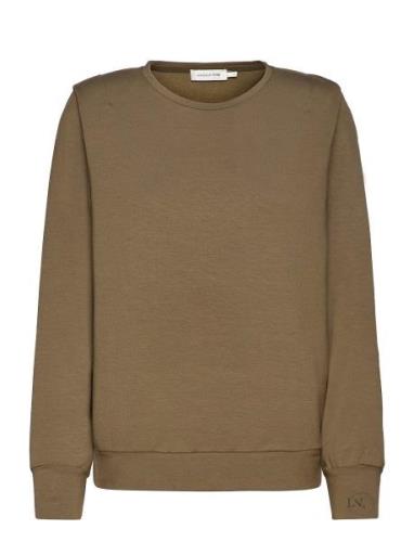 Lnkira Shoulderpad Sweatshirt Tops Knitwear Jumpers Brown Lounge Nine