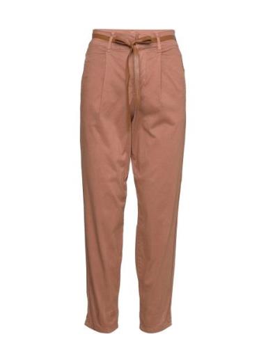 Crtula Ankl Twill - Mom Fit Bottoms Trousers Straight Leg Orange Cream