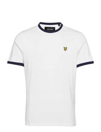 Ringer T-Shirt Tops T-Kortærmet Skjorte White Lyle & Scott