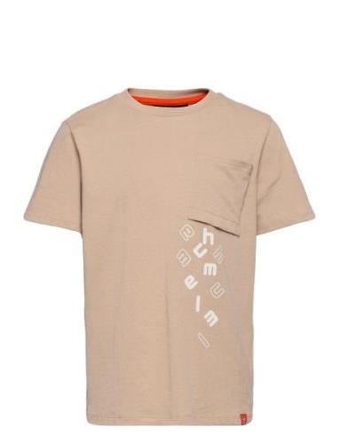 Hmlmarcel T-Shirt S/S Sport T-Kortærmet Skjorte Beige Hummel