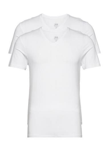 Jbs 2-Pack V-Neck Bamboo Tops T-Kortærmet Skjorte White JBS