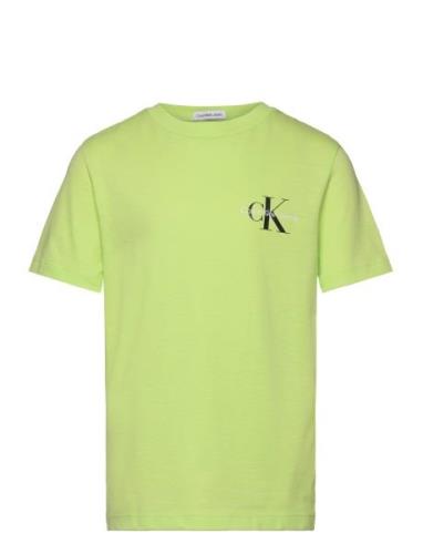 Chest Monogram Top Tops T-Kortærmet Skjorte Green Calvin Klein