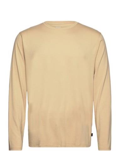 Long Sleeve Tee Bamboo Tops T-Langærmet Skjorte Beige Resteröds