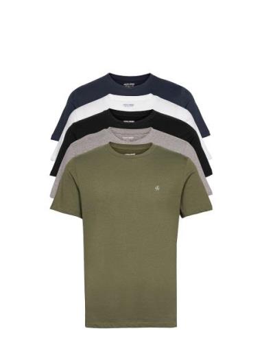 Jorjxj Tee Ss Crew Neck 5Pk Mp Noos Tops T-Kortærmet Skjorte Green Jac...