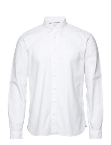 Solid Oxford Shirt L/S Tops Shirts Casual White Lindbergh