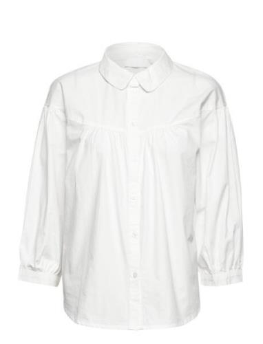 2Nd Thelma Tt - Crispy Poplin Tops Shirts Long-sleeved White 2NDDAY