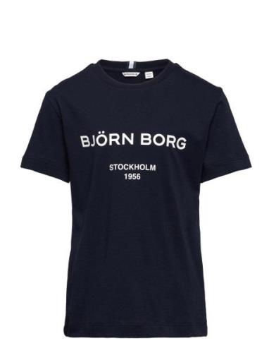 Borg Logo T-Shirt Tops T-Kortærmet Skjorte Navy Björn Borg