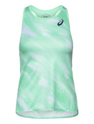 Women Match Graphic Tank Sport T-shirts & Tops Sleeveless Green Asics
