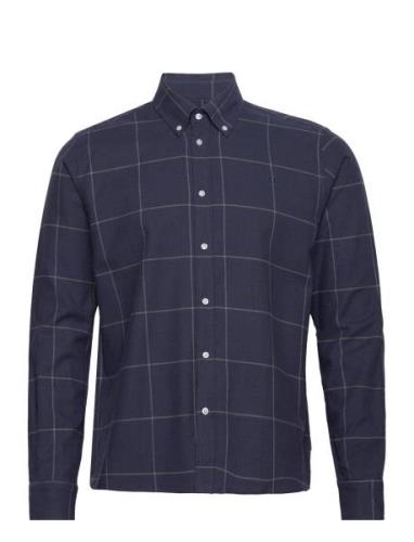 Desert Reg Check Shirt Tops Shirts Casual Navy Les Deux