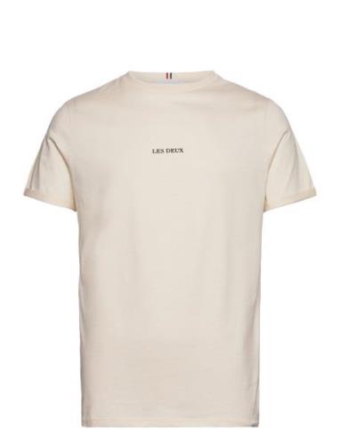 Lens T-Shirt Tops T-Kortærmet Skjorte Cream Les Deux