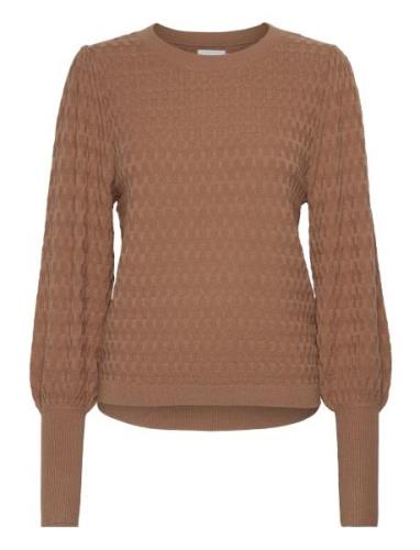 Onlfaye Life Ls O-Neck Cs Knt Tops Knitwear Jumpers Brown ONLY