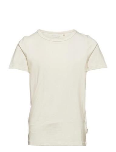 Blouse Ss - Bamboo Tops T-Kortærmet Skjorte Cream Minymo