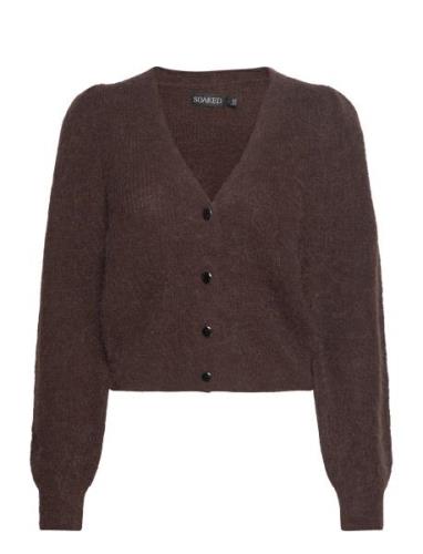 Sltuesday Puf Cardigan Ls Tops Knitwear Cardigans Brown Soaked In Luxu...