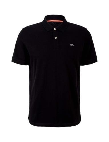 Basic Polo With Contrast Tops Polos Short-sleeved Black Tom Tailor