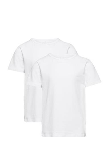 Nkmt-Shirt Slim 2P Noos Tops T-Kortærmet Skjorte White Name It