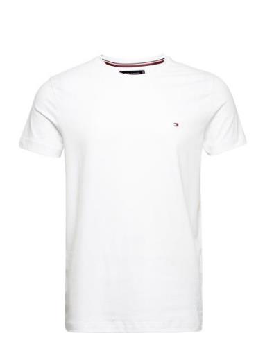 Core Stretch Slim C-Neck Tee Tops T-Kortærmet Skjorte White Tommy Hilf...
