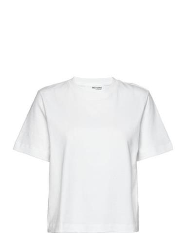 Slfessential Ss Boxy Tee Noos Tops T-shirts & Tops Short-sleeved White...