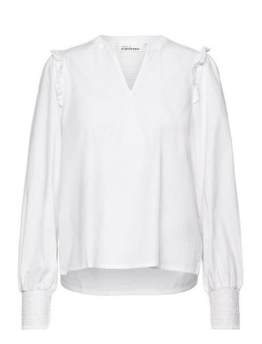 Heddikb Blouse Tops Blouses Long-sleeved White Karen By Simonsen