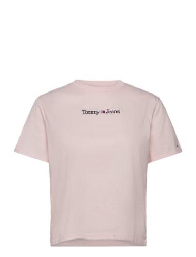 Tjw Cls Serif Linear Tee Tops T-shirts & Tops Short-sleeved Pink Tommy...